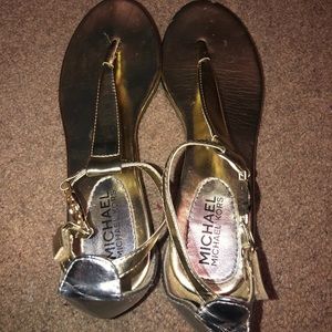 *slightly worn* Gold Michael Kors sandals